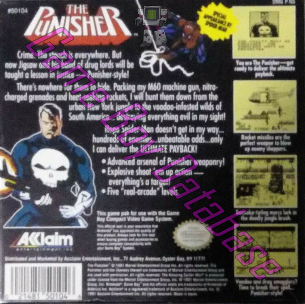 Punisher (the) USA Back of the box