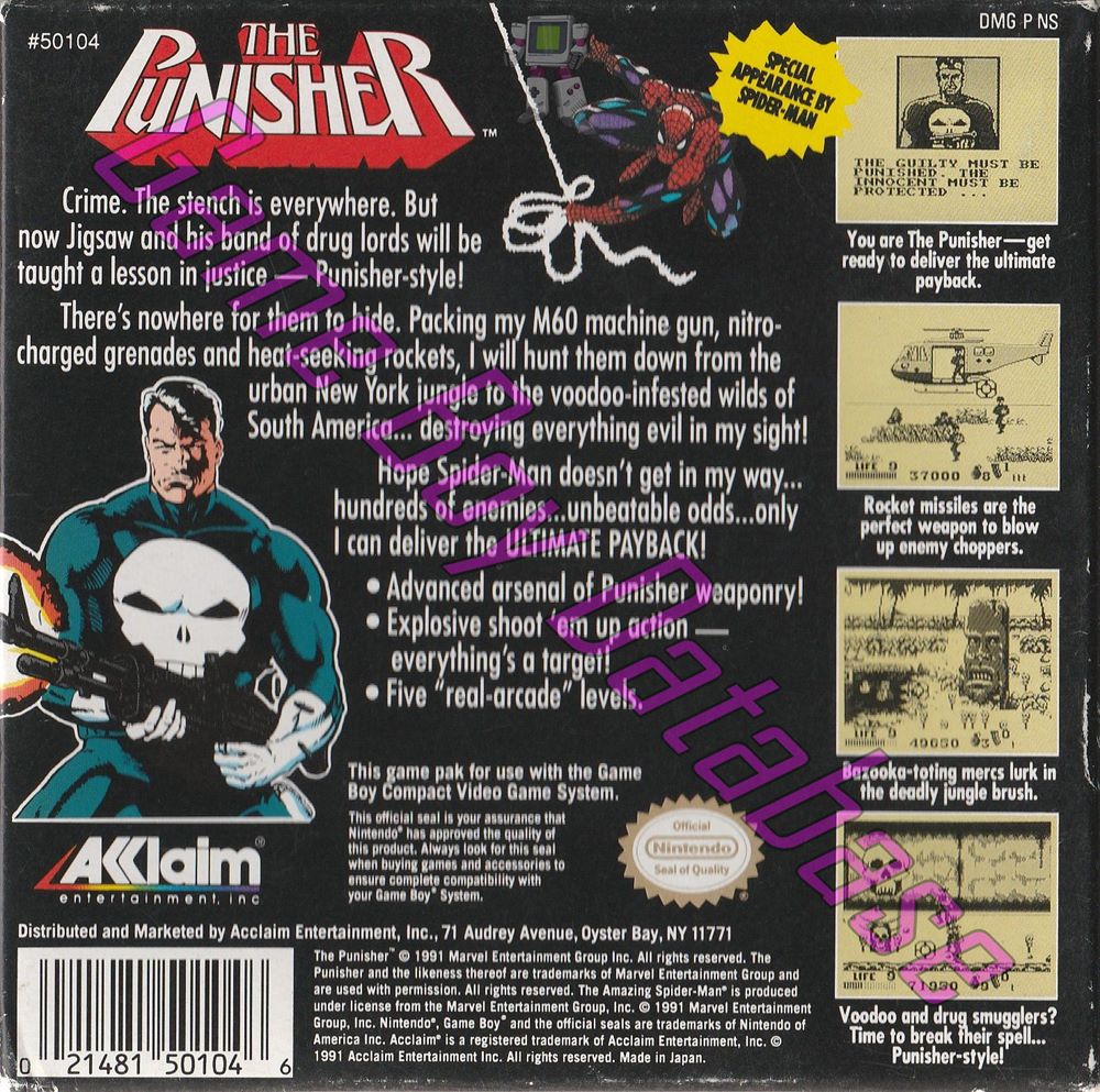 Punisher (the) USA Back of the box