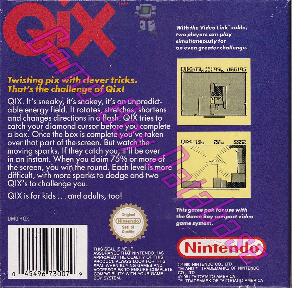 Qix AUS Back of the box