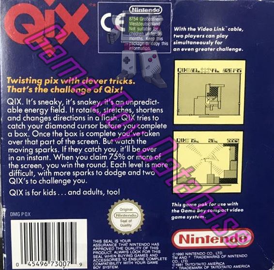 Qix SCN Back of the box