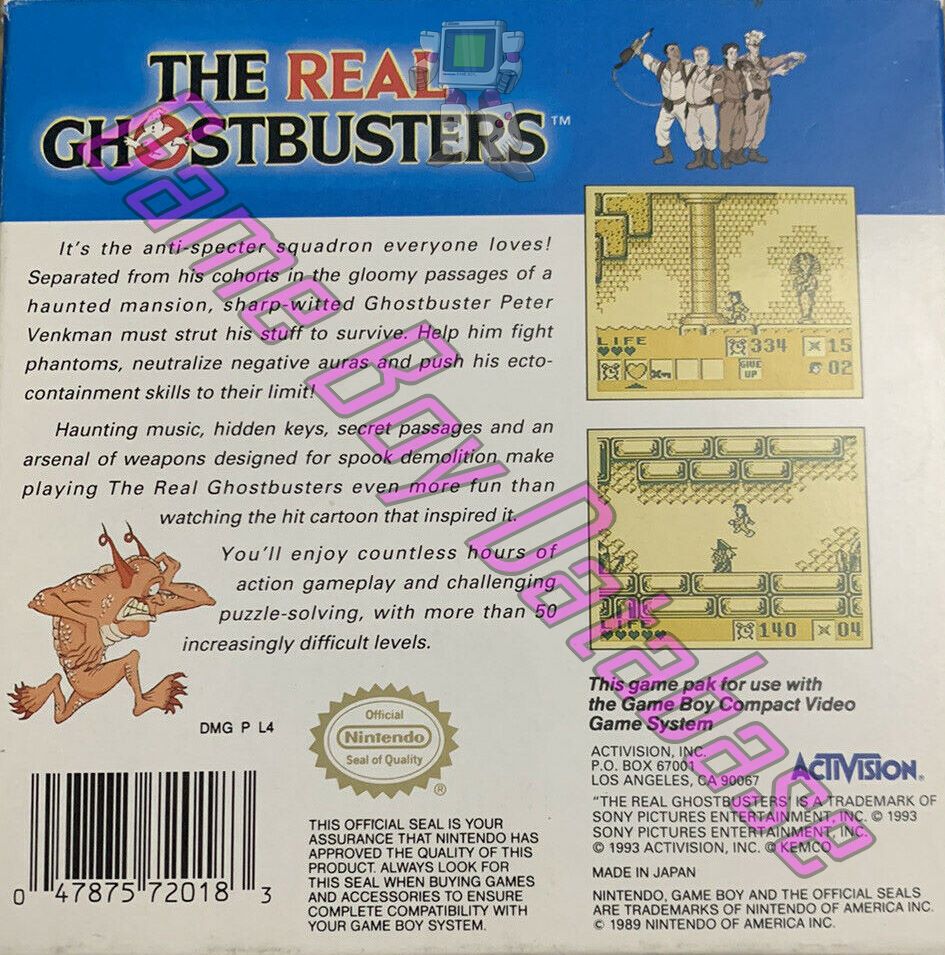 Real Ghostbusters (the) USA Back of the box