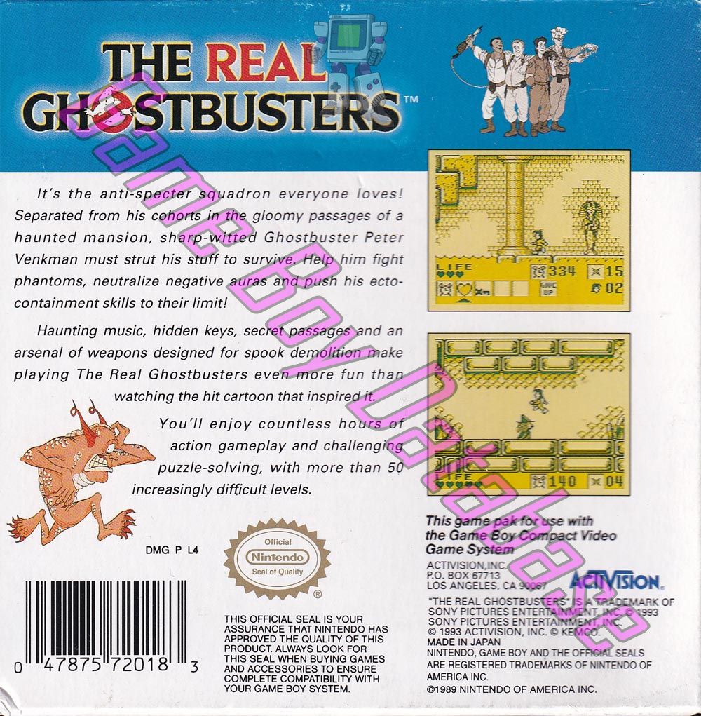 Real Ghostbusters (the) USA-1 Back of the box