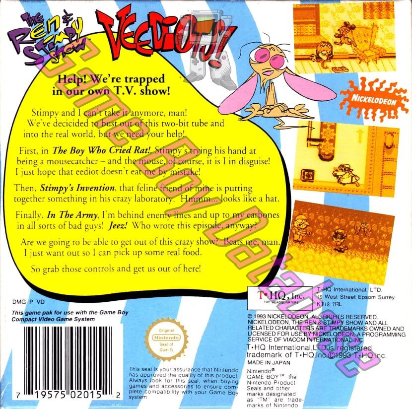 Ren & Stimpy Show Veediots! (the) UKV Back of the box