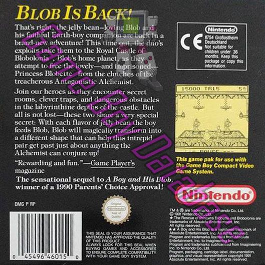 Rescue of Princess Blobette (David Crane's the) SCN Back of the box