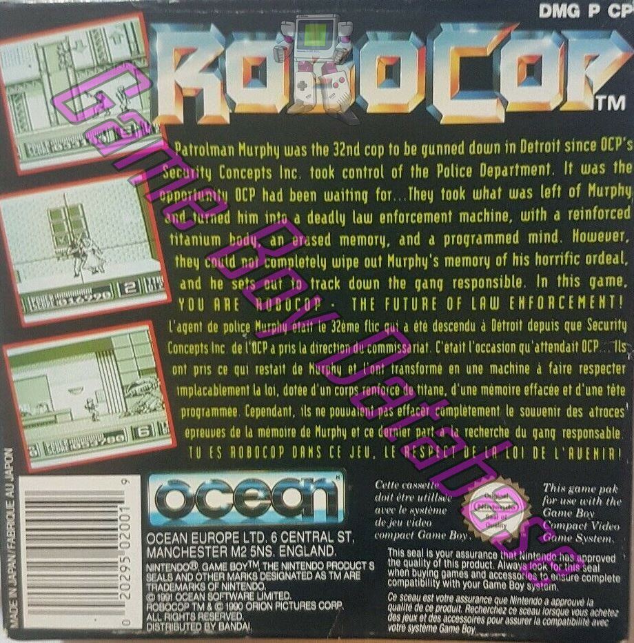 RoboCop FAH Back of the box