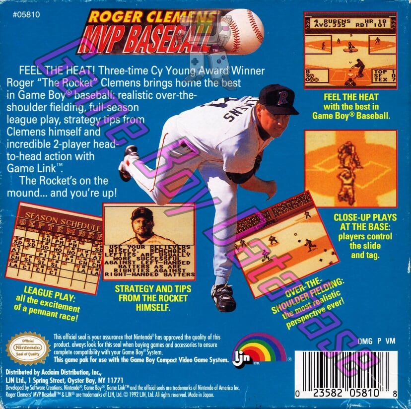 MVP Baseball (Roger Clemens') USA Back of the box