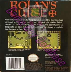 Rolan's Curse USA Back of the box