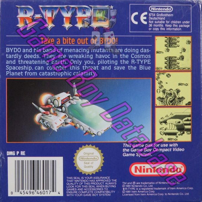 R-Type UKV Back of the box