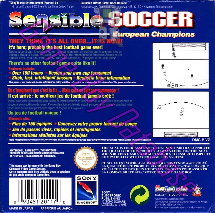 Sensible Soccer FAH Back of the box