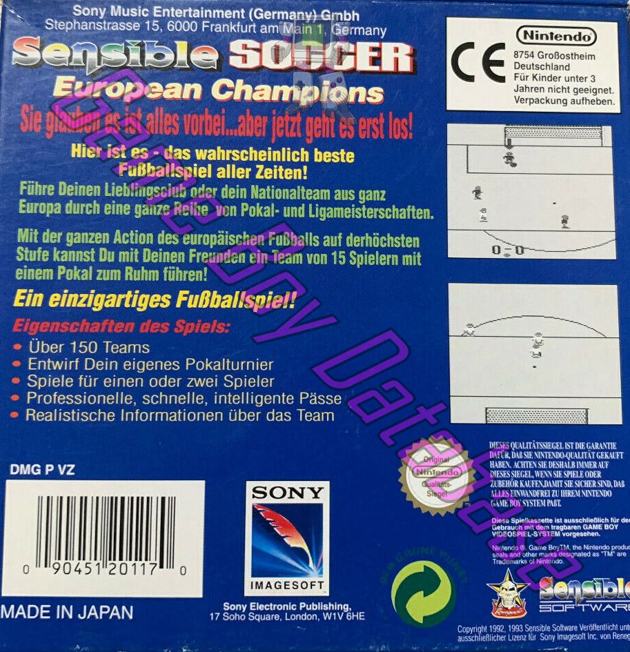 Sensible Soccer NOE Back of the box