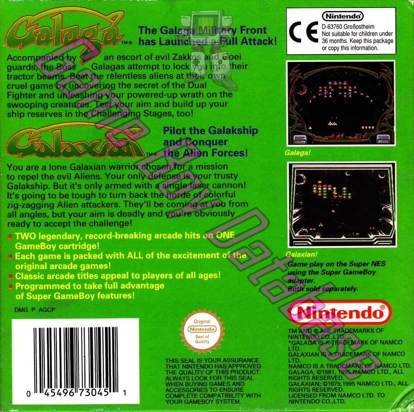 Arcade Classic no.3 Galaga - Galaxian GPS Back of the box