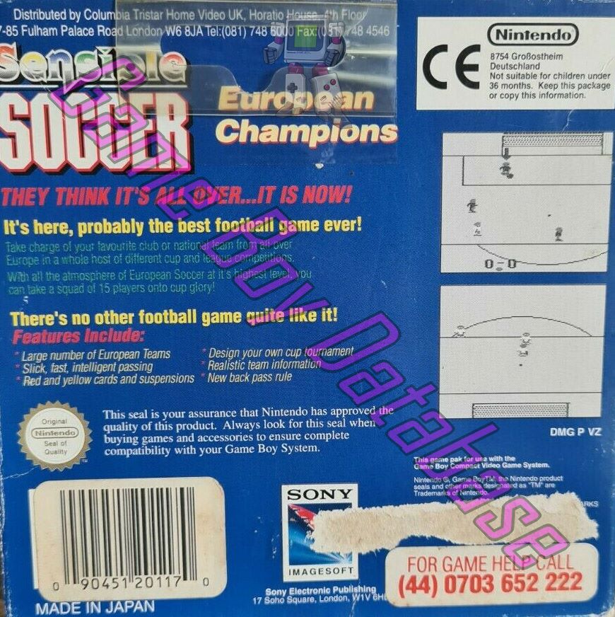 Sensible Soccer UKV Back of the box