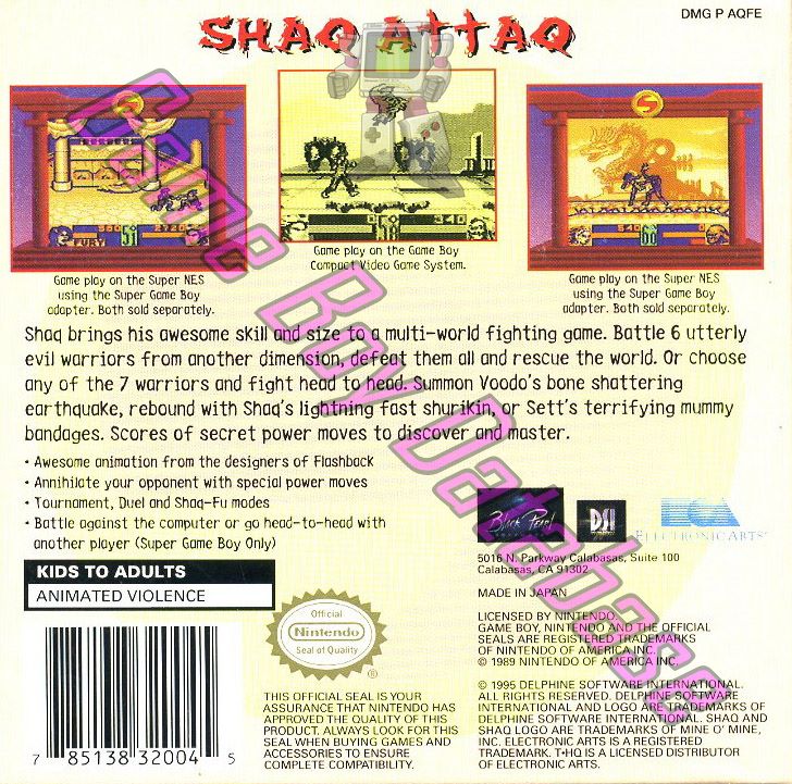 Shaq Fu USA Back of the box