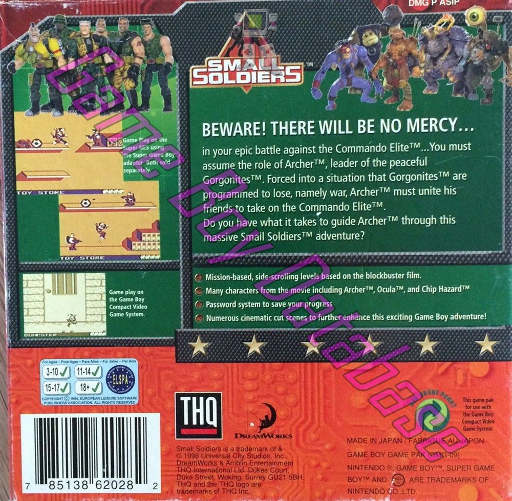 Small Soldiers UKV Back of the box