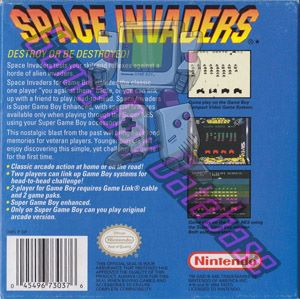 Space Invaders USA Back of the box