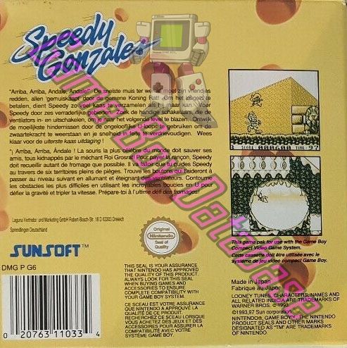 Speedy Gonzales FAH-2 Back of the box