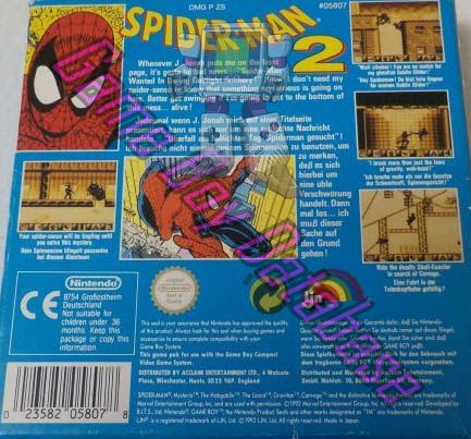 Spider-Man 2 UKV Back of the box