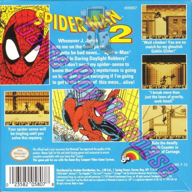 Spider-Man 2 USA Back of the box