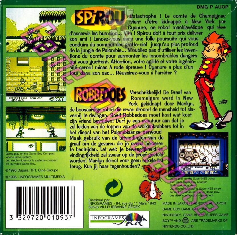 Spirou FAH Back of the box