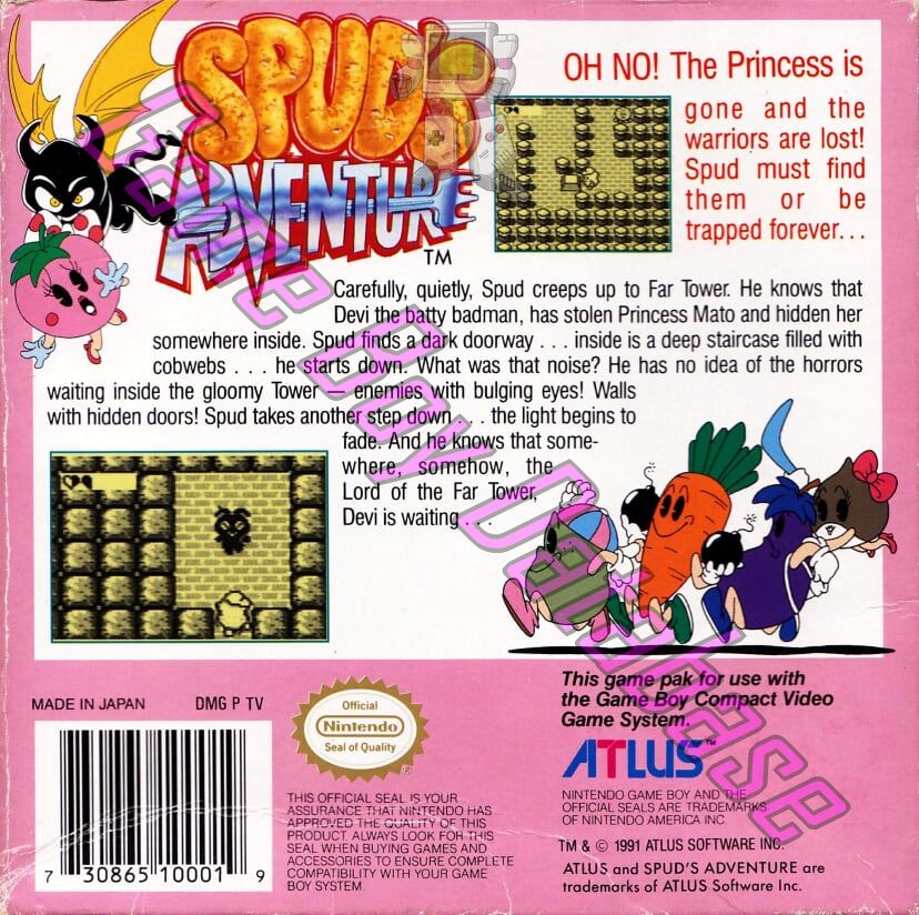 Spud's Adventure USA Back of the box