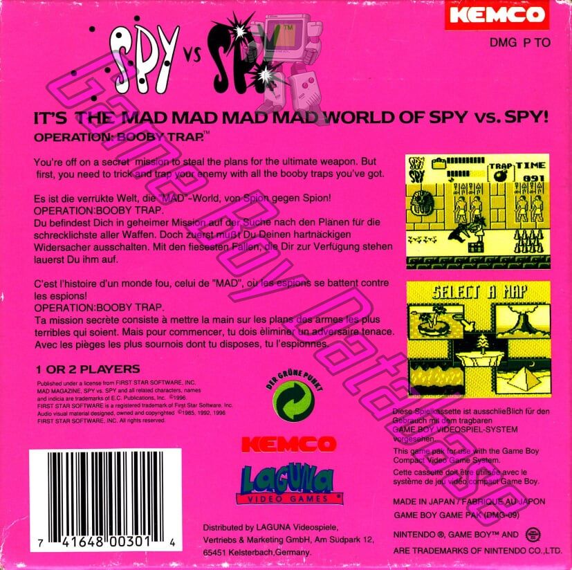 Spy vs Spy EUR Back of the box