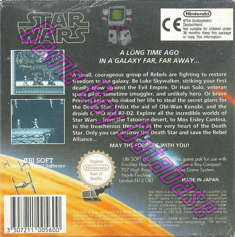 Star Wars UKV Back of the box