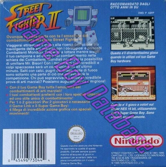 Street Fighter II ITA-1 Back of the box