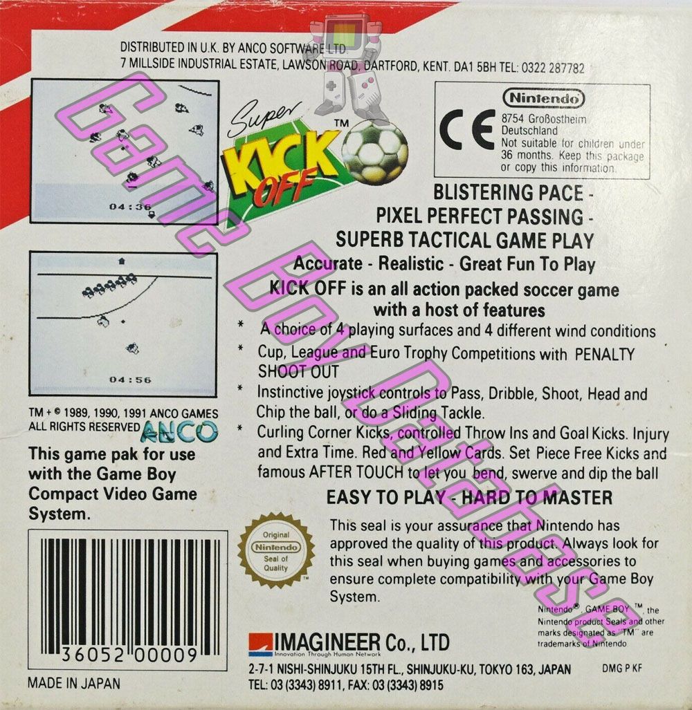 Super Kick Off UKV Back of the box