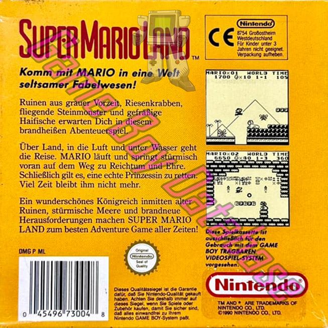 Super Mario Land FRG Back of the box