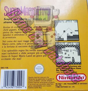 Super Mario Land ITA-1 Back of the box