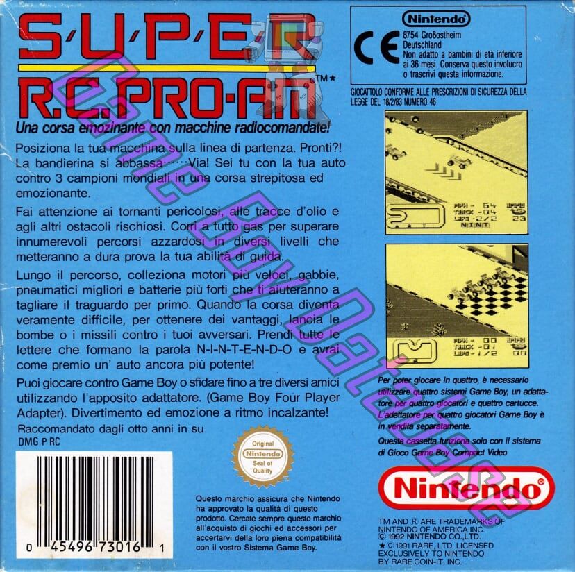 Super R.C. Pro-Am ITA Back of the box