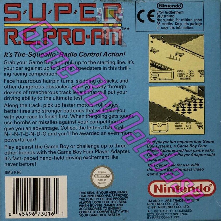 Super R.C. Pro-Am SCN Back of the box