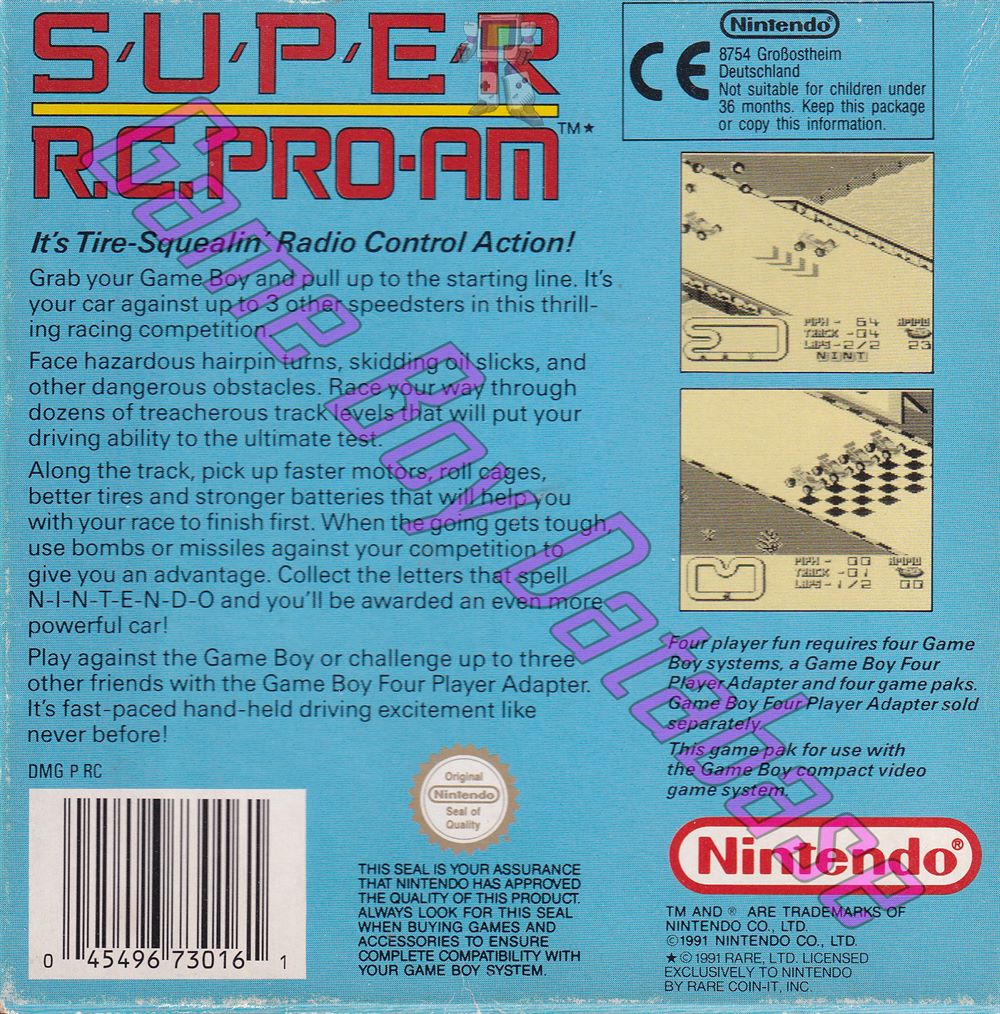 Super R.C. Pro-Am UKV Back of the box