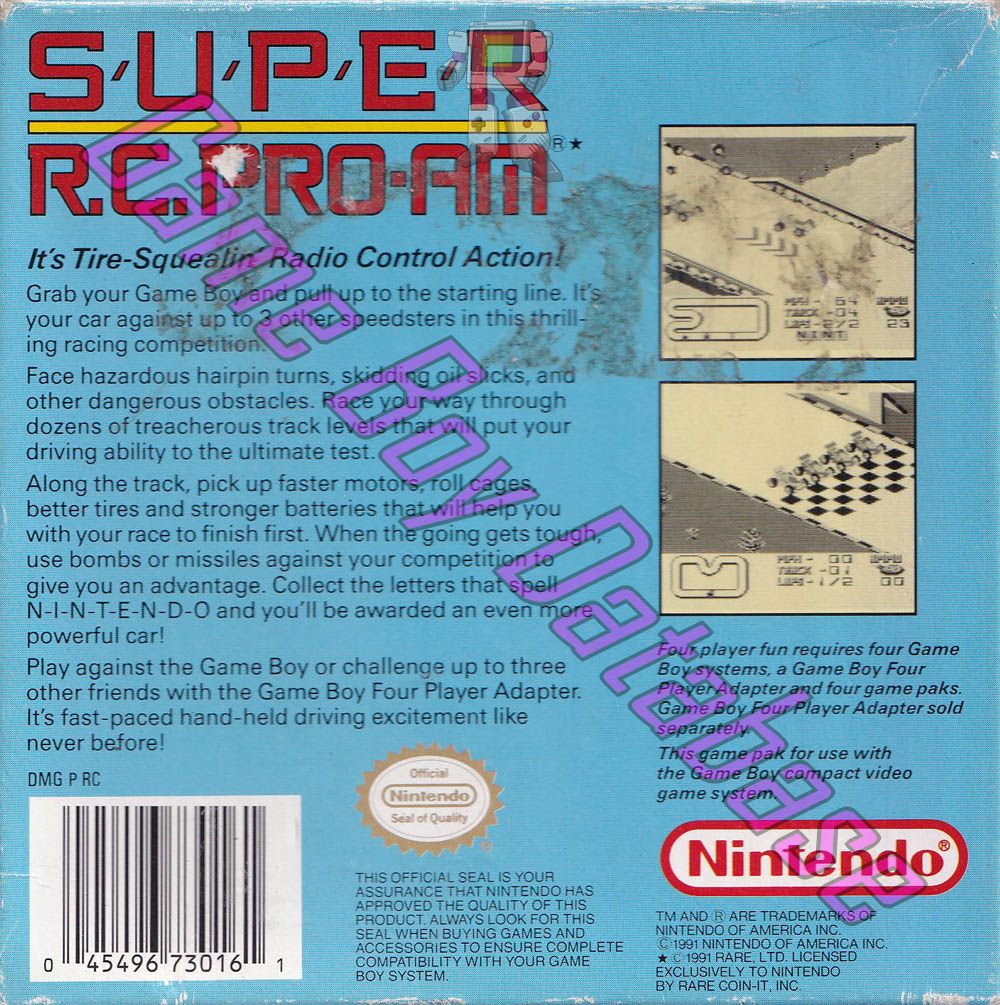 Super R.C. Pro-Am USA Back of the box