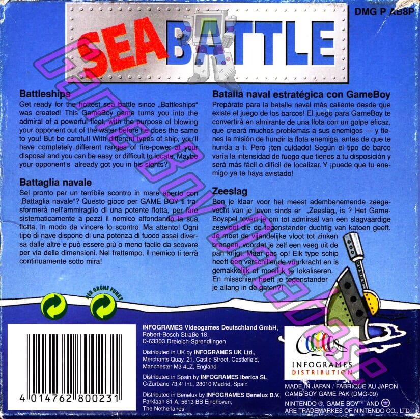 Sea Battle EUR Back of the box