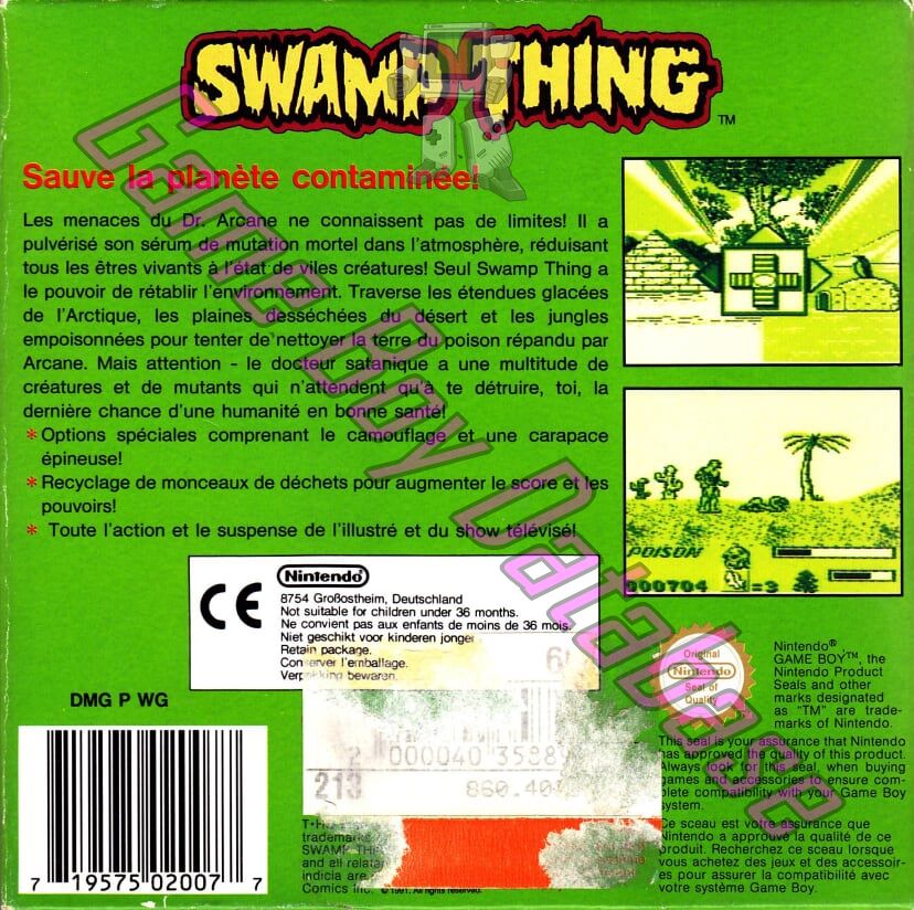 Swamp Thing FAH Back of the box