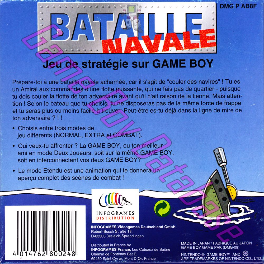 Bataille Navale FRA Back of the box