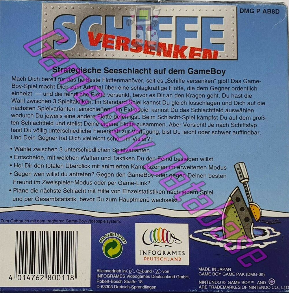 Schiffe versenken NOE Back of the box