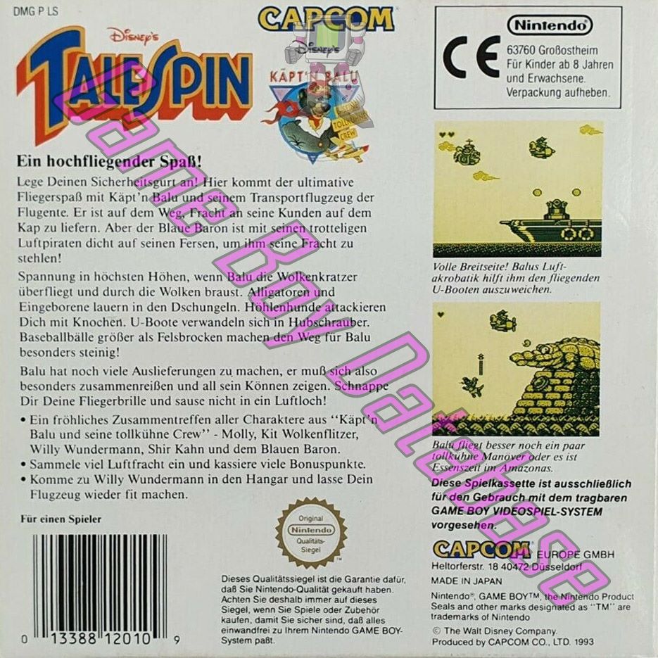 TaleSpin (Disney's) NOE Back of the box