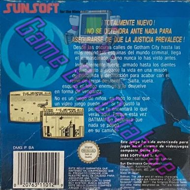 Batman the Video Game ESP-1 Back of the box