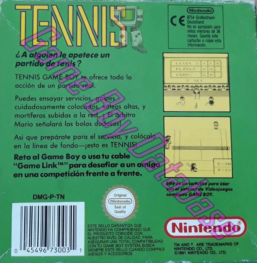 Tennis ESP Back of the box