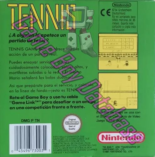 Tennis ESP-1 Back of the box