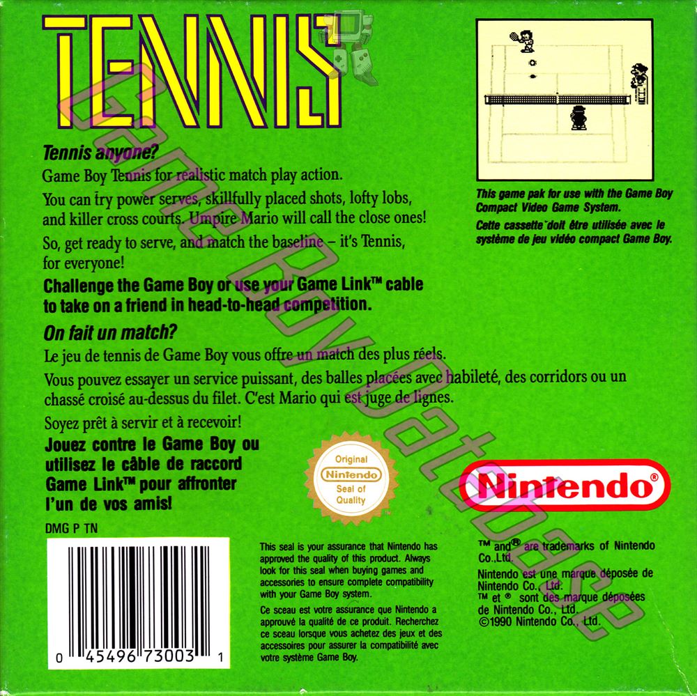 Tennis FAH Back of the box