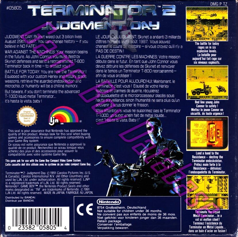 T2 Terminator 2 Judgment Day FAH Back of the box