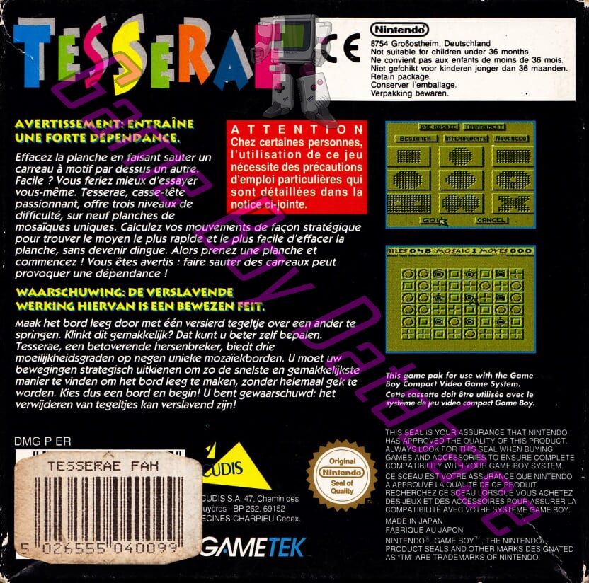 Tesserae FAH Back of the box