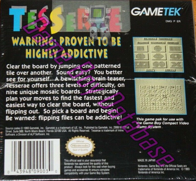 Tesserae USA Back of the box