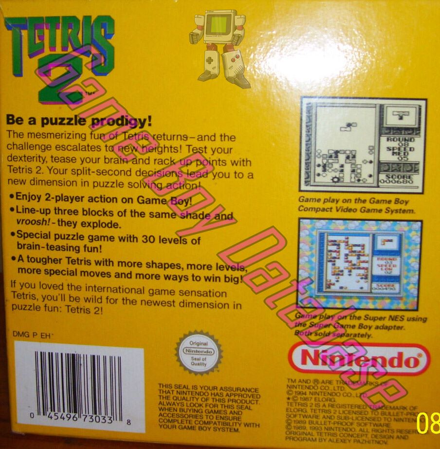 Tetris 2 AUS Back of the box