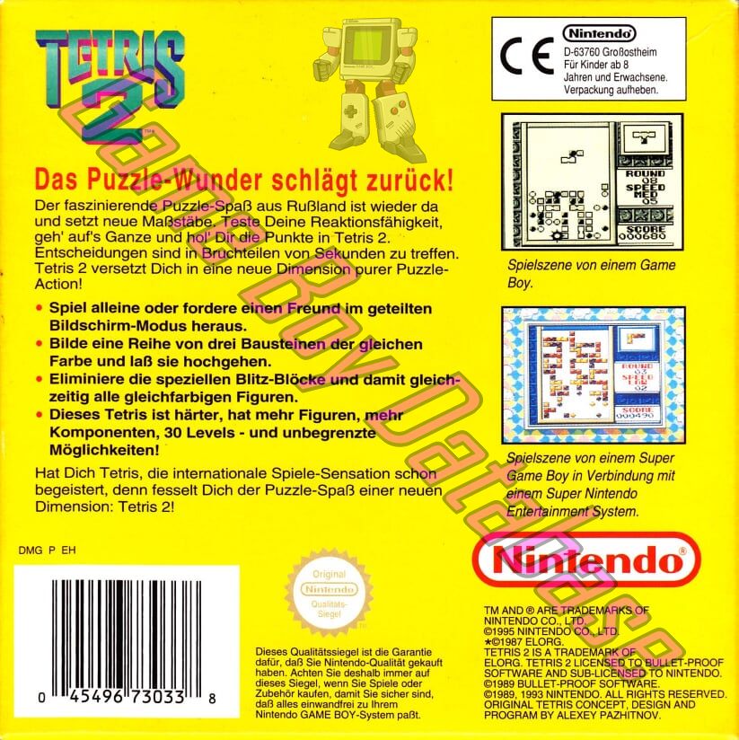 Tetris 2 NOE Back of the box