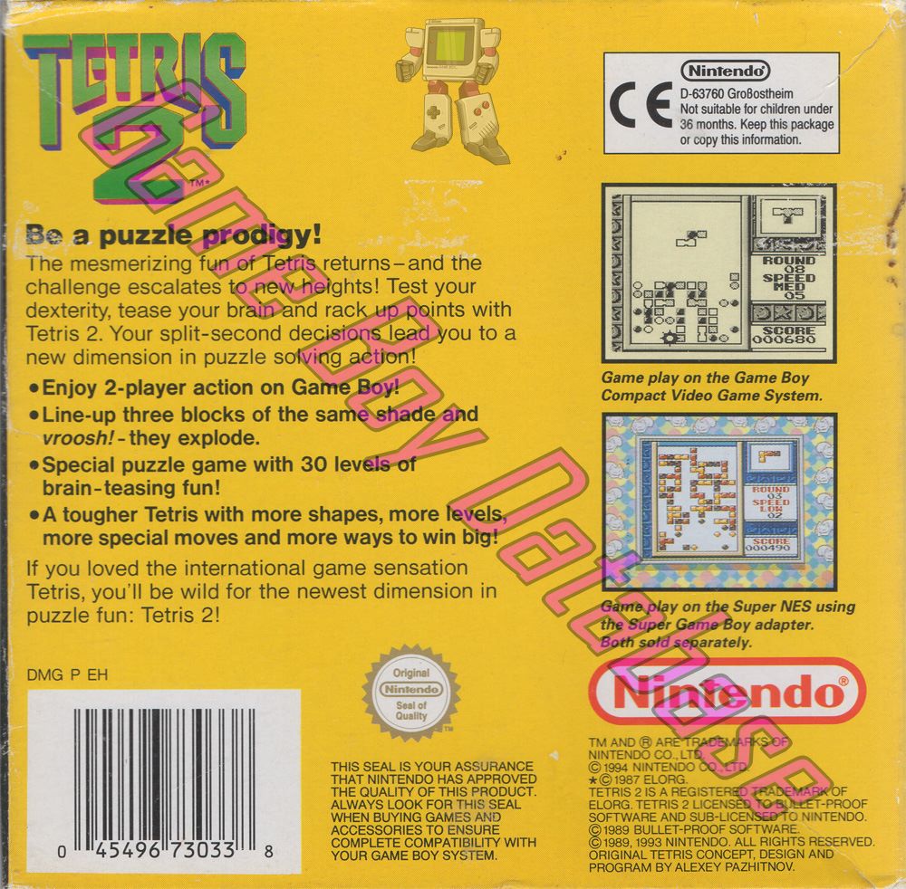 Tetris 2 UKV Back of the box