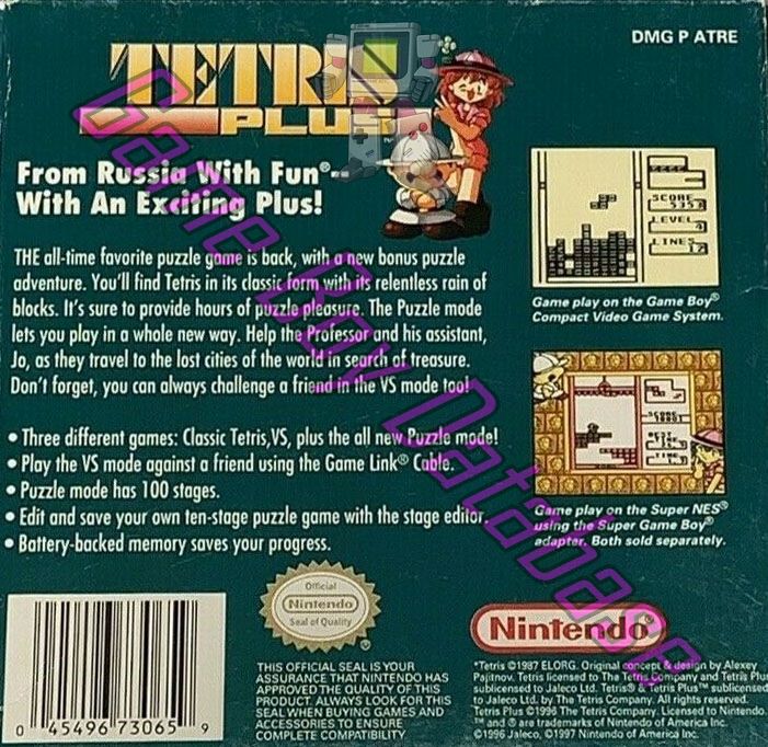 Tetris Plus USA Back of the box